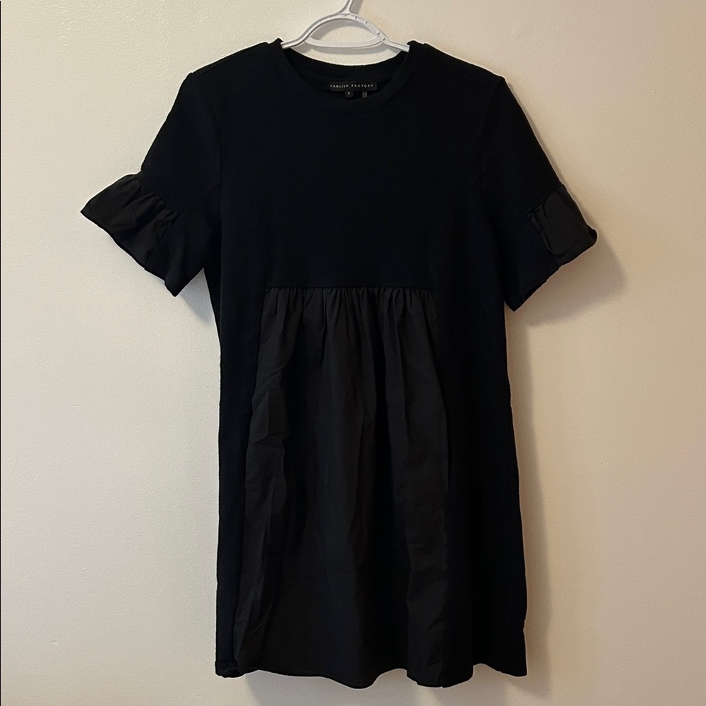 English Factory Black Ribbed Knit Top